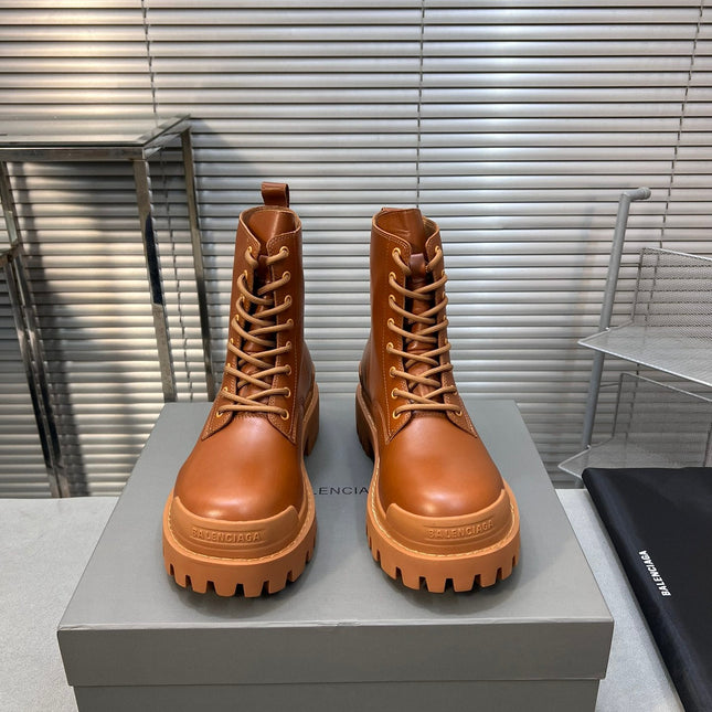 CHUNKY BOOTS IN TAN SMOOTH CALFSKIN