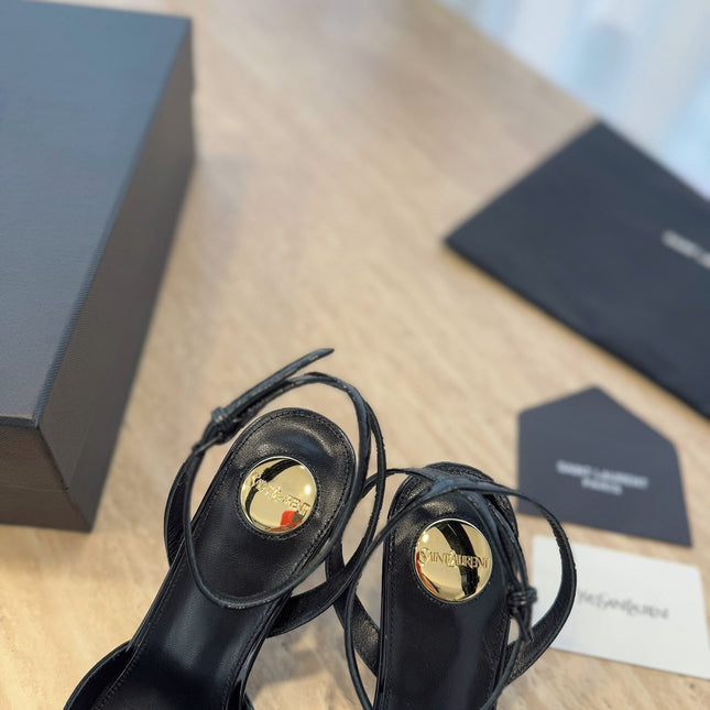 HIGH SLINGBACK 75 MM IN BLACK PATENT CALFSKIN