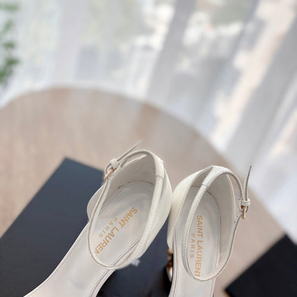 CLASSIC HIGH HEELS 10 CM IN WHITE PATENT CALFSKIN