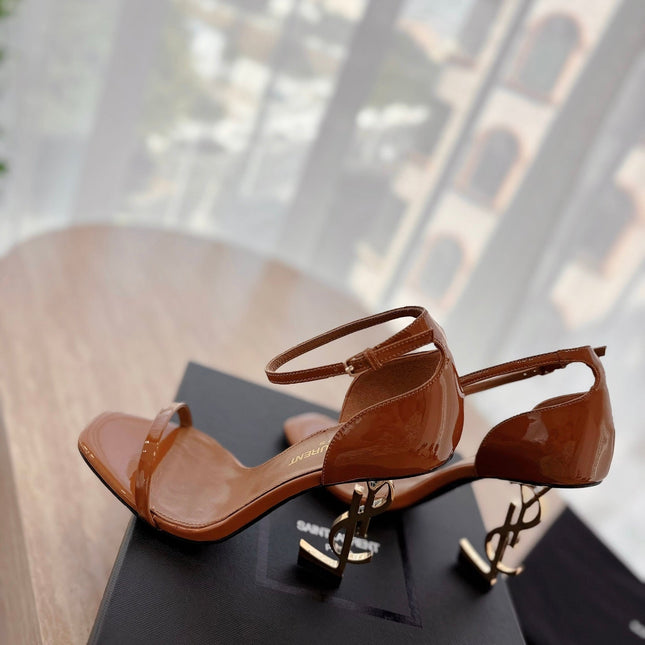 CLASSIC HIGH HEELS 10 CM IN BRONZE BROWN PATENT CALFSKIN