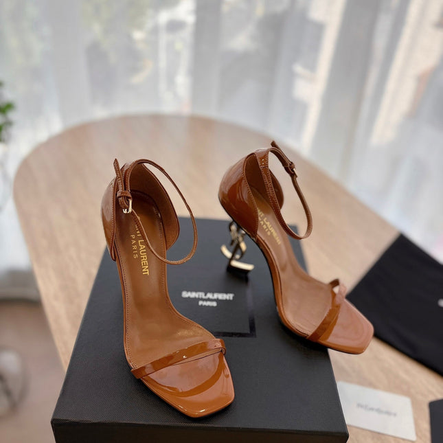 CLASSIC HIGH HEELS 10 CM IN BRONZE BROWN PATENT CALFSKIN