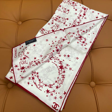 CHANEL 25S SCARF 90 IN SILK 704601