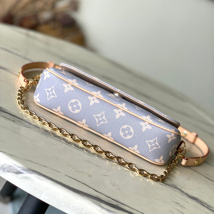 IVY 23 IN GRAY CREAM MONOGRAM TRIANON CANVAS GOLD HARDWARE
