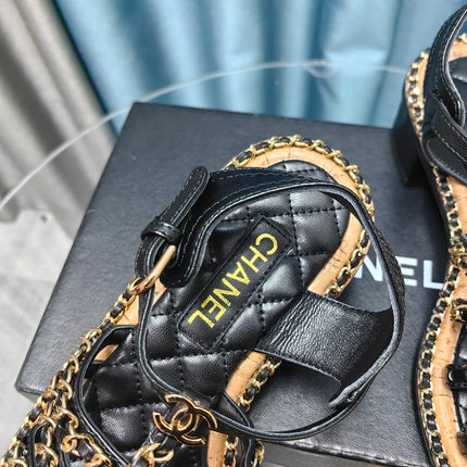 HIGH SANDALS WITH THREE STRAPS IN BLACK CALFSKIN