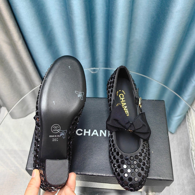 HIGH MARY JANE BOW RHINESTONE BLACK SILK