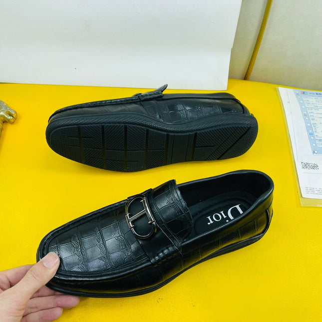 CD SYMBOL GRANVILLE LOAFER BLACK EMBOSSED CALFSKIN