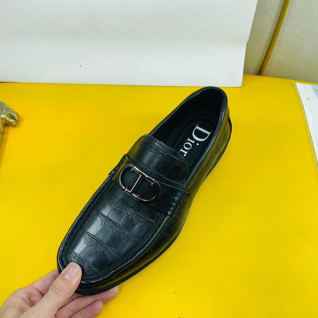CD SYMBOL GRANVILLE LOAFER BLACK EMBOSSED CALFSKIN