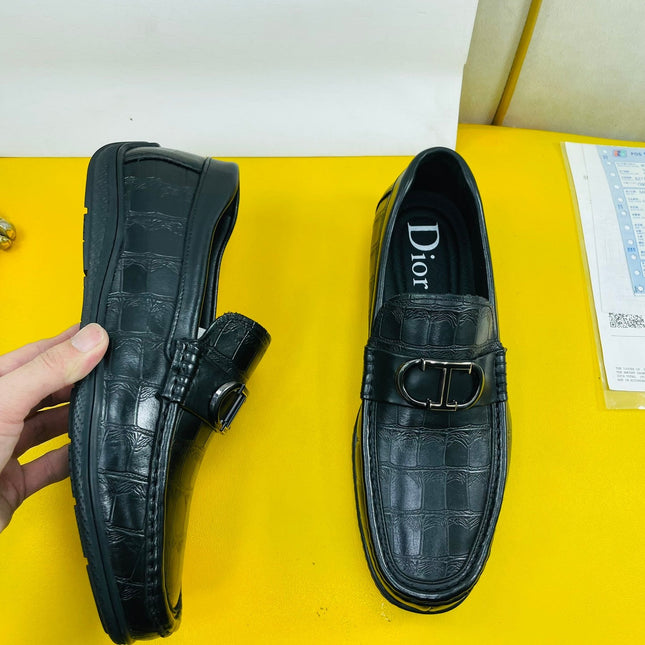 CD SYMBOL GRANVILLE LOAFER BLACK EMBOSSED CALFSKIN