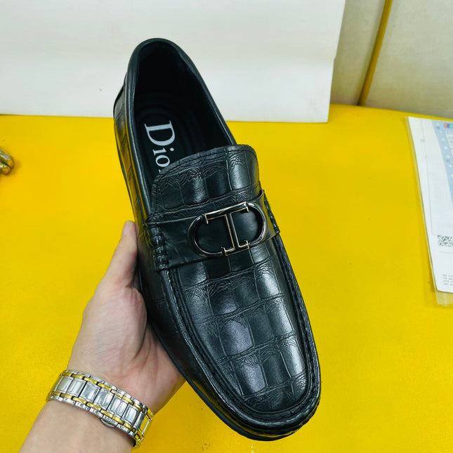 CD SYMBOL GRANVILLE LOAFER BLACK EMBOSSED CALFSKIN