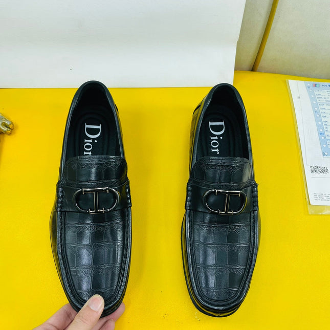 CD SYMBOL GRANVILLE LOAFER BLACK EMBOSSED CALFSKIN