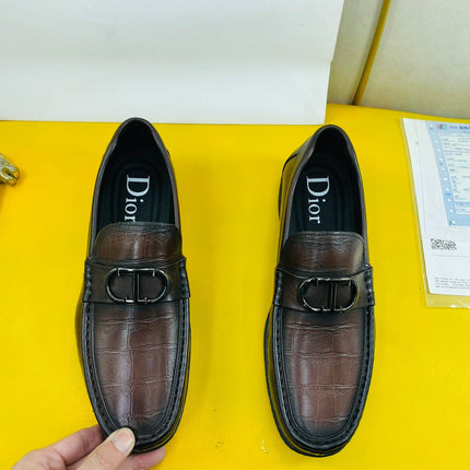 CD SYMBOL GRANVILLE LOAFER PECAN EMBOSSED CALFSKIN