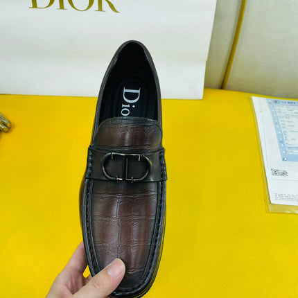 CD SYMBOL GRANVILLE LOAFER PECAN EMBOSSED CALFSKIN