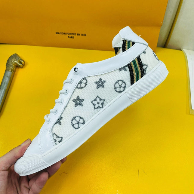 LV SNEAKER WHITE MONOGRAM JACQUARD AND CALFSKIN