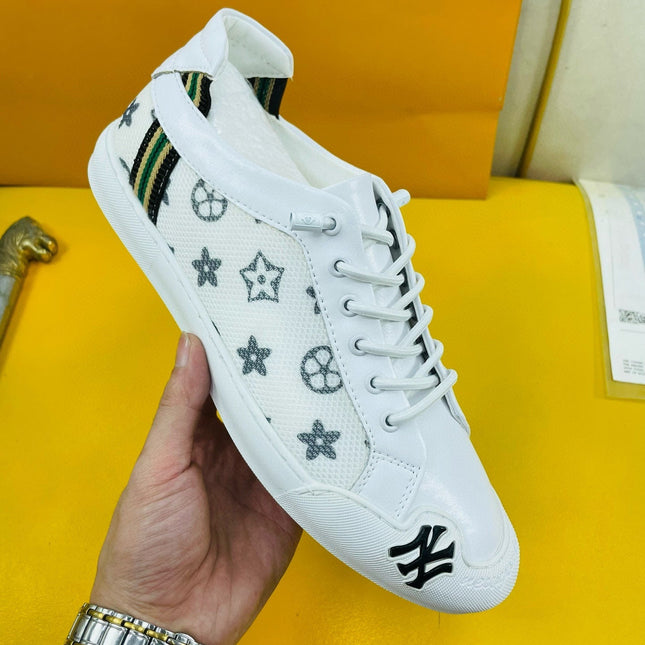 LV SNEAKER WHITE MONOGRAM JACQUARD AND CALFSKIN