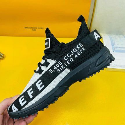 LV SNEAKER IN BLACK MIX WHITE BREATHABLE MESH FABRIC