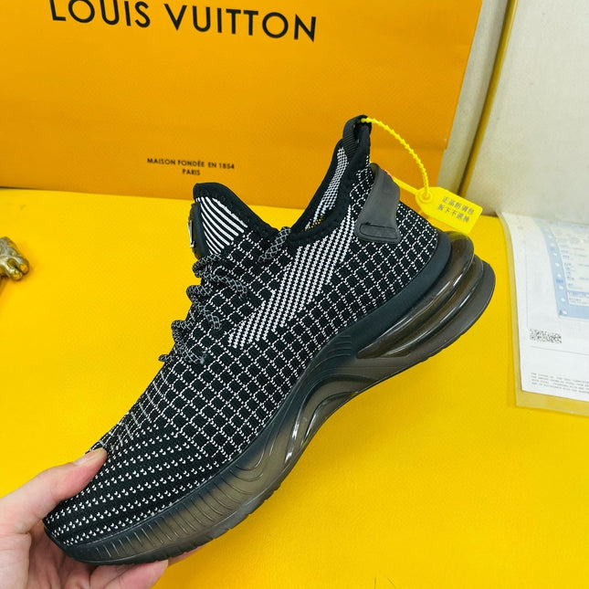 LV SNEAKER IN BLACK BREATHABLE MESH FABRIC