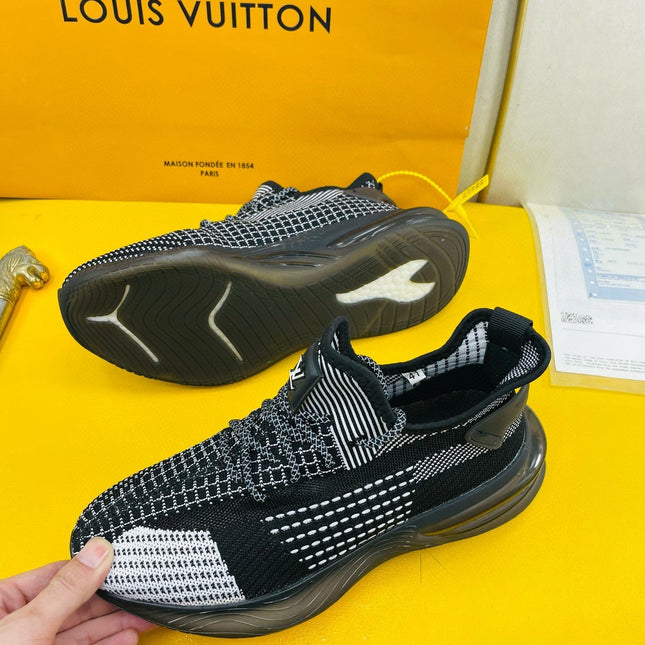 LV SNEAKER IN BLACK BREATHABLE MESH FABRIC