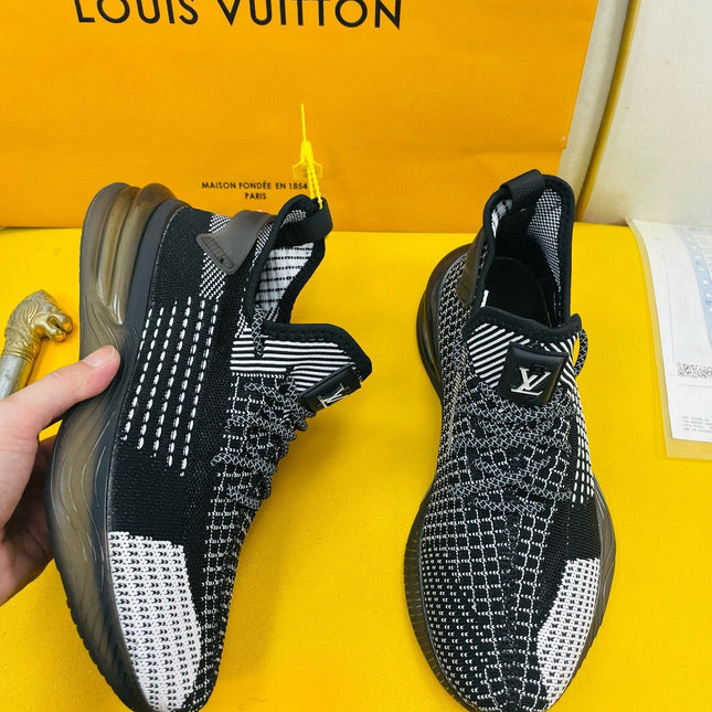 LV SNEAKER IN BLACK BREATHABLE MESH FABRIC
