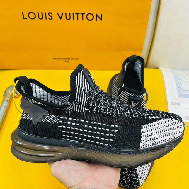 LV SNEAKER IN BLACK BREATHABLE MESH FABRIC