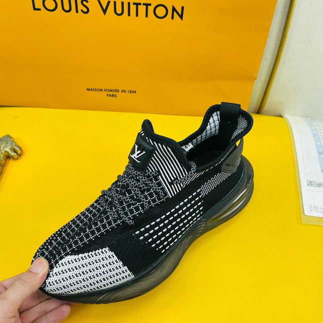 LV SNEAKER IN BLACK BREATHABLE MESH FABRIC