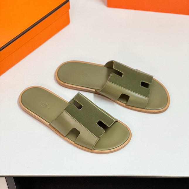 IZMIR SANDAL OLIVE MIX MOSS LAMBSKIN