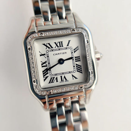 PANTHÈRE DE CARTIER WATCH SILVER CASE WITH CRYSTALS
