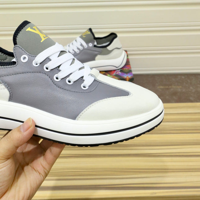 LV SNEAKER WHITE IVORY MIX GREY CALFSKIN