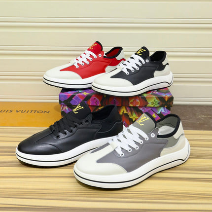 LV SNEAKER WHITE IVORY MIX GREY CALFSKIN