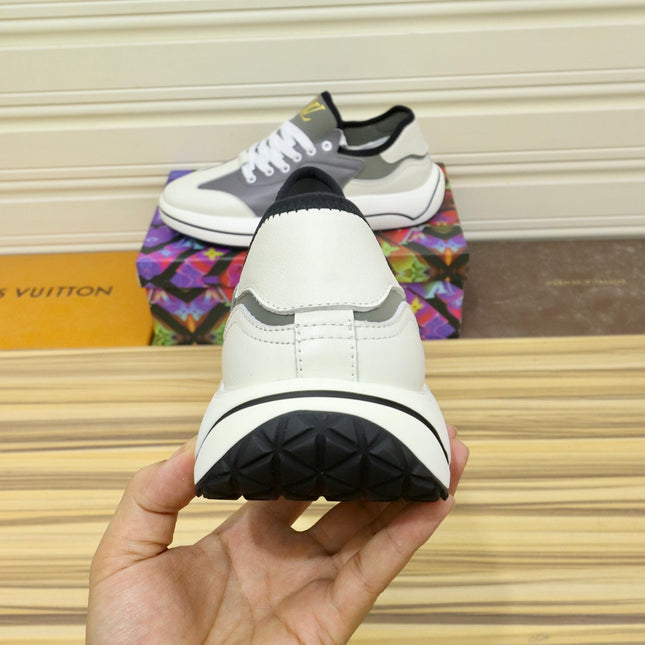 LV SNEAKER WHITE IVORY MIX GREY CALFSKIN