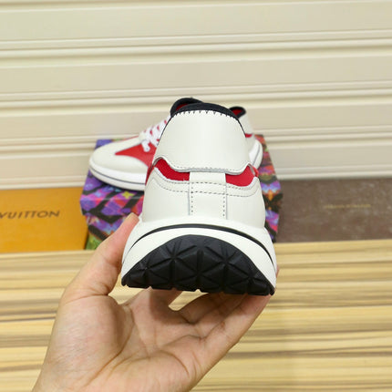 LV SNEAKER CHERRY RED MIX WHITE IVORY CALFSKIN