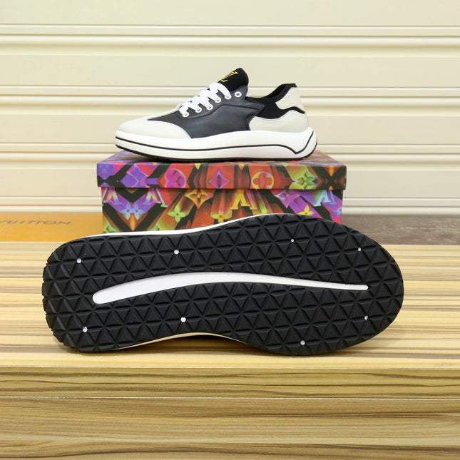 LV SNEAKER BLACK MIX WHITE IVORY CALFSKIN