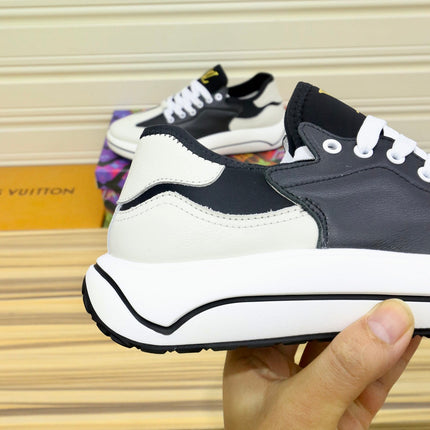 LV SNEAKER BLACK MIX WHITE IVORY CALFSKIN