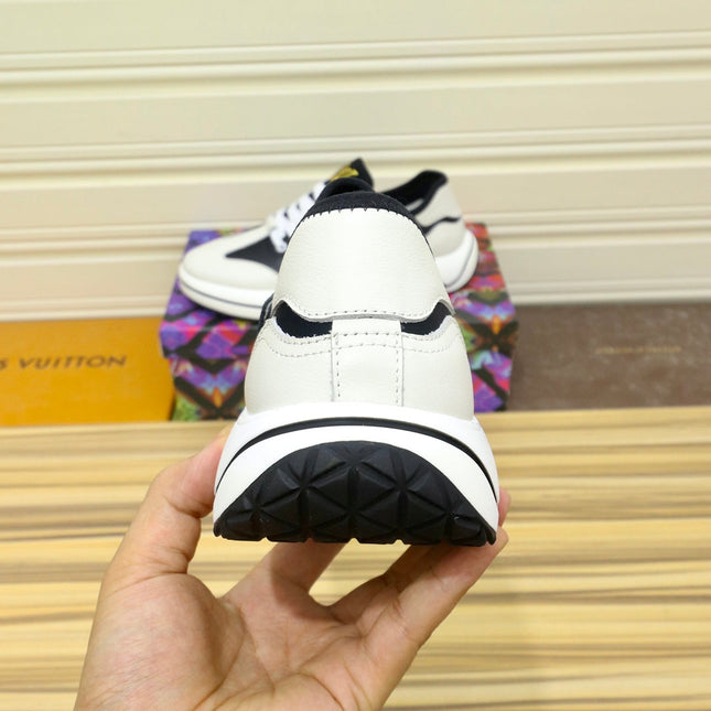 LV SNEAKER BLACK MIX WHITE IVORY CALFSKIN