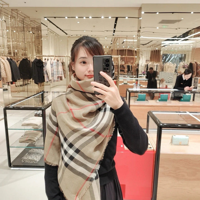 SCARF 220 CM IN BISQUE BEIGE SHEEP WOOL AND MULBERRY SILK 408931