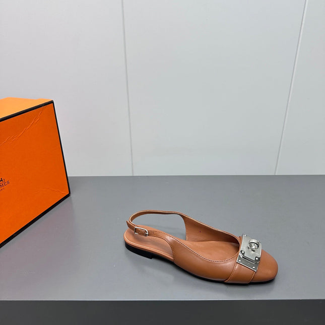 INNOCENTE SLINGBACK IN BRONZE BROWN CALFSKIN