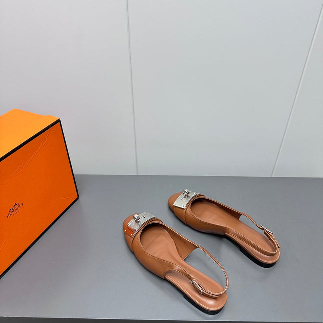 INNOCENTE SLINGBACK IN BRONZE BROWN CALFSKIN