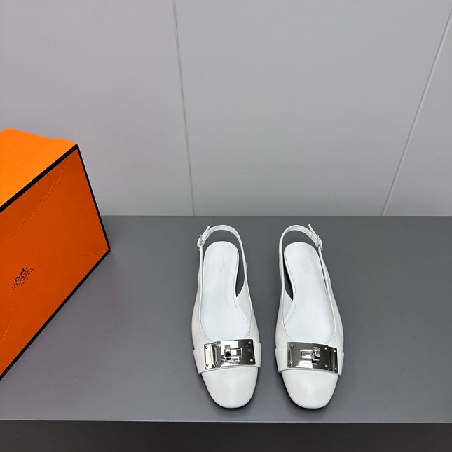 INNOCENTE SLINGBACK IN WHITE CALFSKIN