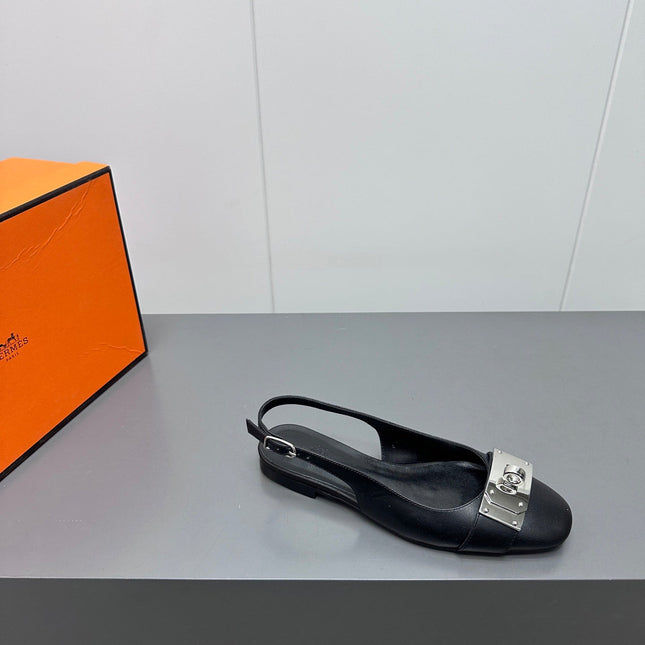 INNOCENTE SLINGBACK IN BLACK CALFSKIN