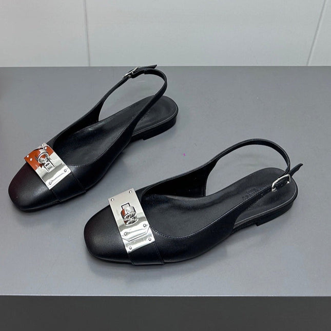 INNOCENTE SLINGBACK IN BLACK CALFSKIN