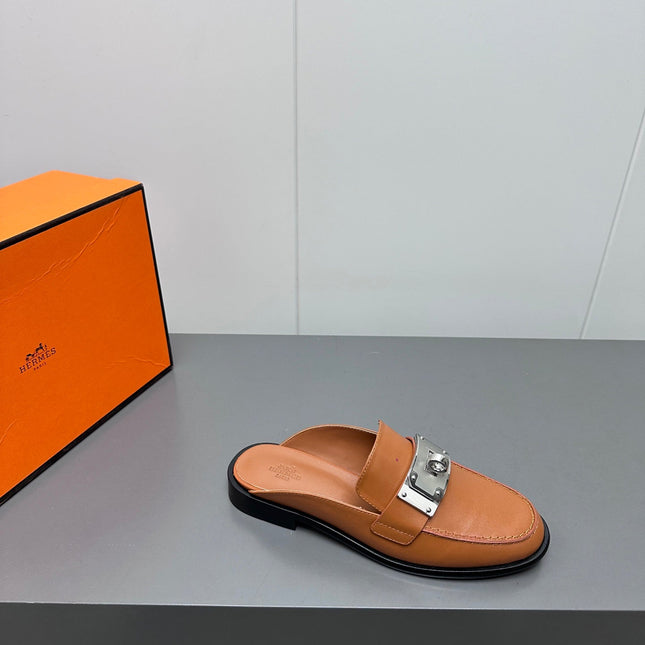 0Z MULE IN BRONZE BROWN LAMBSKIN