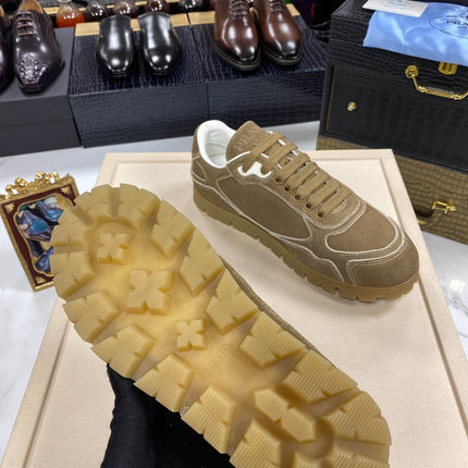 PRA TRAIL FADED CINNAMON BROWN SUEDE SNEAKERS