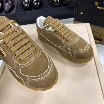 PRA TRAIL FADED CINNAMON BROWN SUEDE SNEAKERS