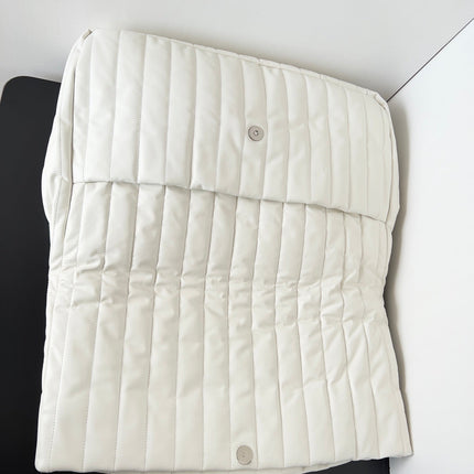 MONACO BAG 43 IN WHITE QUILTED THIN CALFSKIN SILVER HARDWARE
