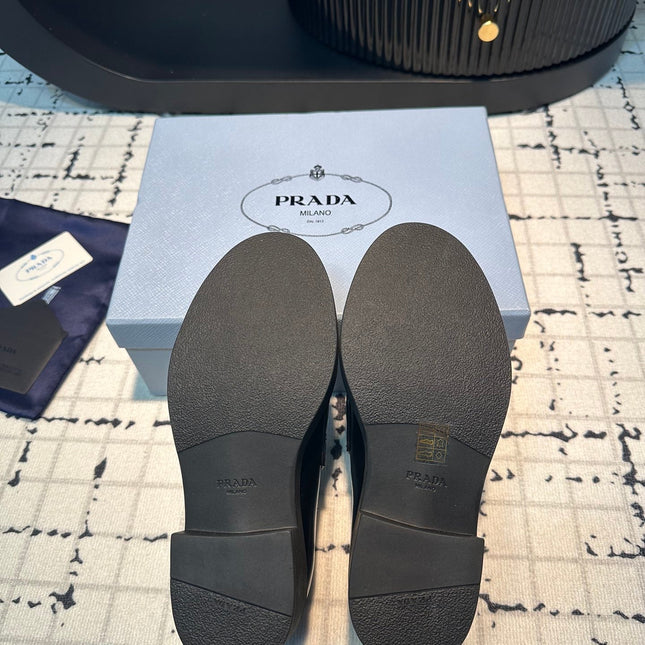 PRA SCHOCOLATE BRUSHED LOAFERS BLACK CALFSKIN