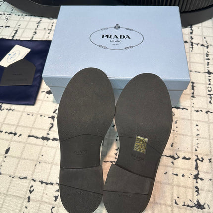 PRA SCHOCOLATE BRUSHED LOAFERS GLOSSY SILVER CALFSKIN