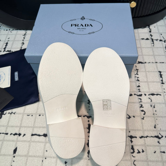PRA SCHOCOLATE BRUSHED LOAFERS WHITE CALFSKIN
