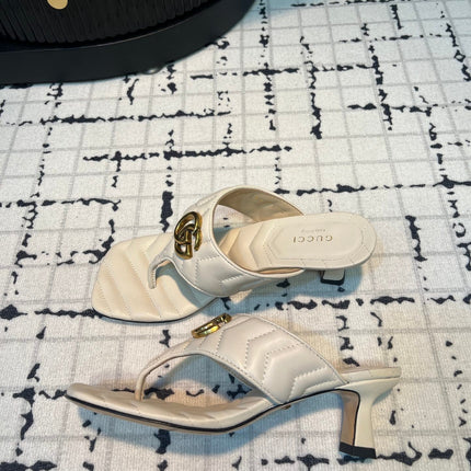 GG THONG SANDALS 55 WHITE CALKSKIN