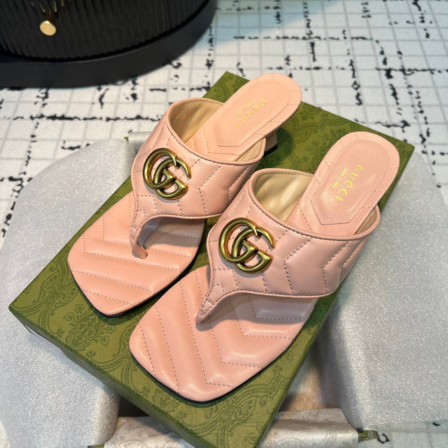 GG THONG SANDALS 55 LIGHT PINK CALKSKIN