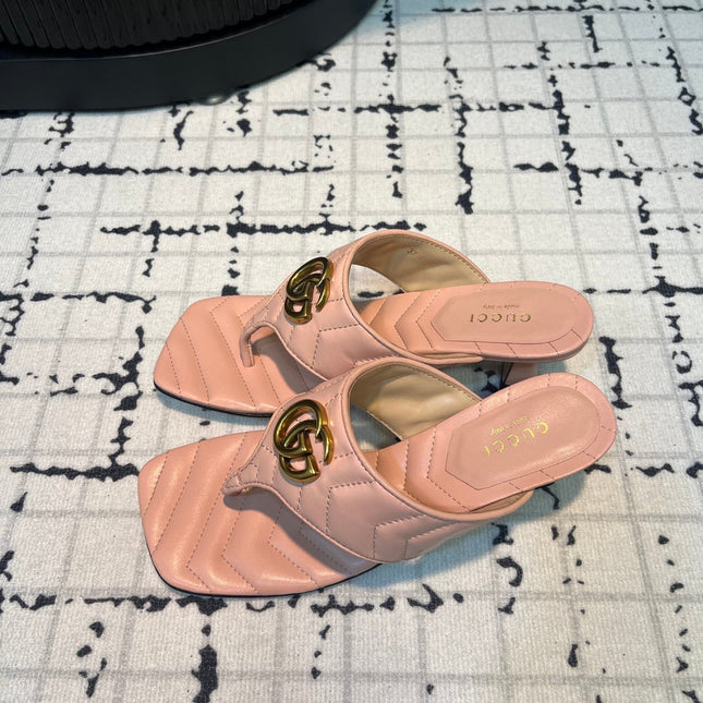 GG THONG SANDALS 55 LIGHT PINK CALKSKIN