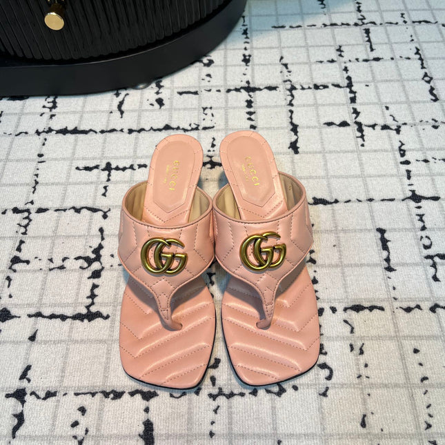 GG THONG SANDALS 55 LIGHT PINK CALKSKIN
